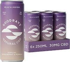 Goodrays 30mg CBD Passionfruit & Pomelo Seltzer 250ml