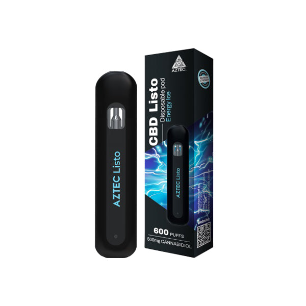 Aztec CBD Listo 500mg CBD Disposable Vape Pen - 1ml 600 Puffs - Image 1