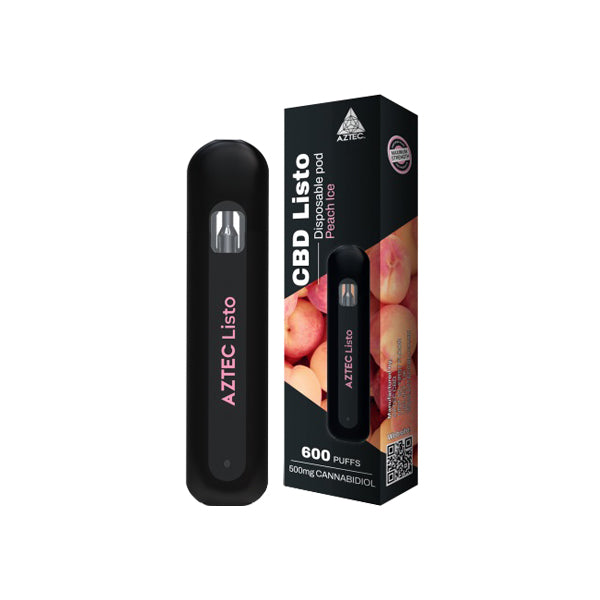 Aztec CBD Listo 500mg CBD Disposable Vape Pen - 1ml 600 Puffs - Image 3