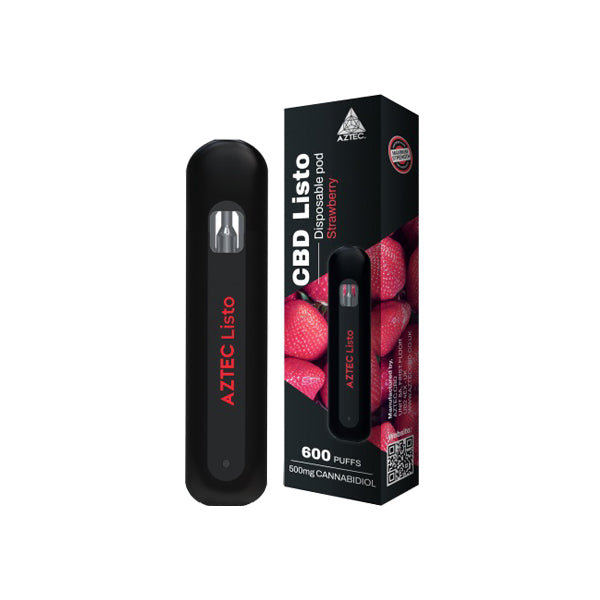 Aztec CBD Listo 500mg CBD Disposable Vape Pen - 1ml 600 Puffs - Image 4