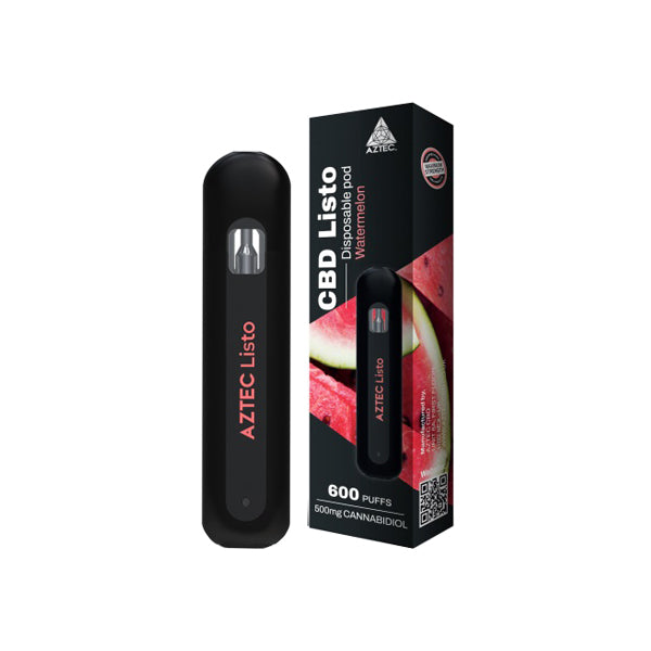 Aztec CBD Listo 500mg CBD Disposable Vape Pen - 1ml 600 Puffs - Image 2