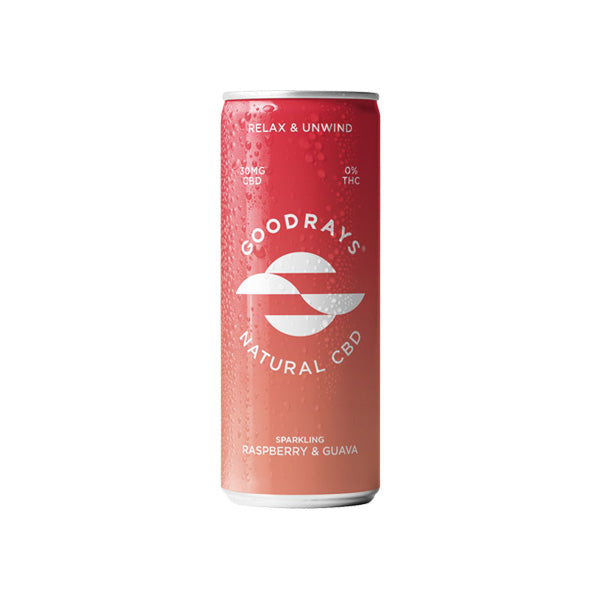 JWNAE0029X0284.jpg 12 x Goodrays 30mg CBD Raspberry & Guava Seltzer 250ml - Image 1