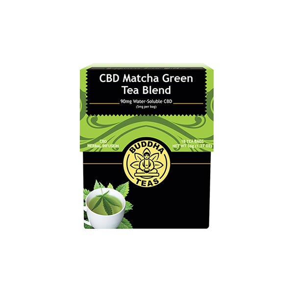 Buddha Teas 5mg CBD Tea Bags - Matcha Green Tea Blend - Image 1