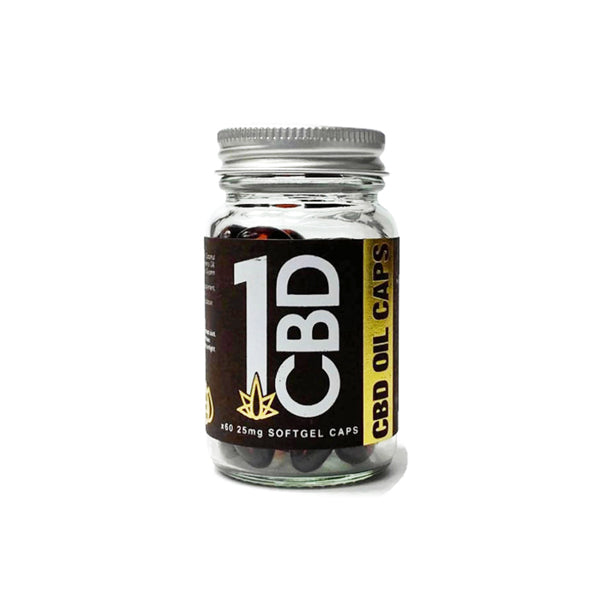 1CBD Soft Gel Capsules 25mg CBD 60 Capsules - Image 1