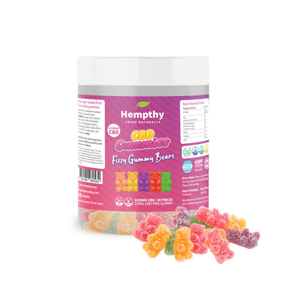 JWNAR0103X0252.jpg Hempthy 1200mg CBD Fizzy Gummy Bears - 40 pieces - Image 1