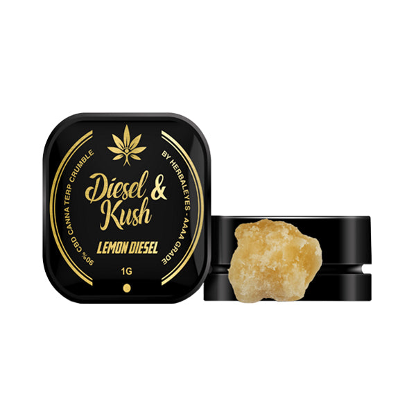 Diesel & Kush 900mg Canna Terp CBD Lemon Diesel Dab Slabs - 1g - Image 1