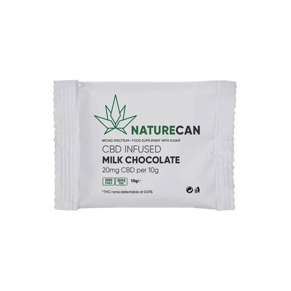 Naturecan 20mg CBD Infused Milk Chocolate 10g - Image 1