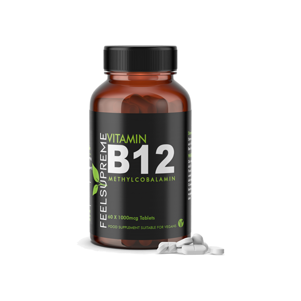JWNBN0172X0348.png Feel Supreme 1000mcg Vitamin B12 Methylcobalamin Tablets - 60 Tabs - Image 1