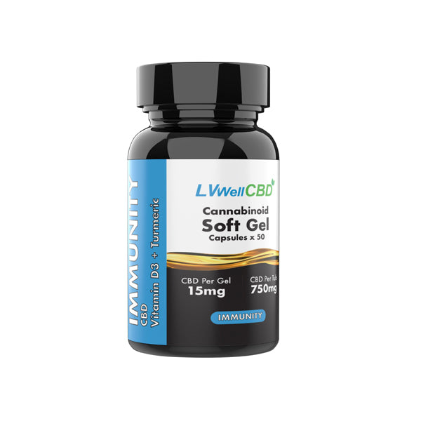 JWNBR0178X0066-1.jpg LVWell CBD 750mg CBD Soft Gel Capsules Immunity - 50 Caps - Image 1
