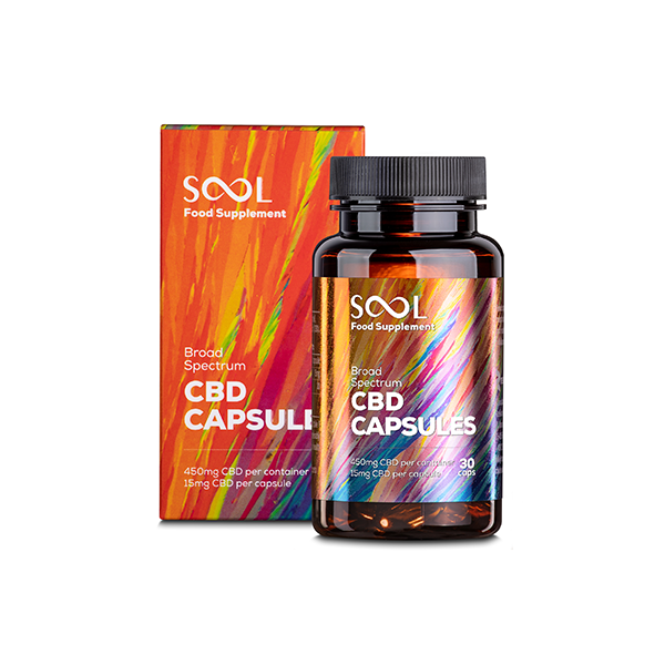 JWNEC0025Z0137BOGOF.png SOOL 450mg broad Spectrum Soft Gel CBD Capsules - 30 Caps (BUY 1 GET 1 FREE) - Image 1