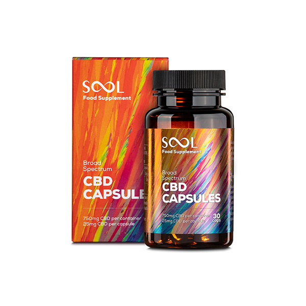 JWNEC0026Z0137BOGOF.png SOOL 750mg broad Spectrum Soft Gel CBD Capsules - 30 Caps (BUY 1 GET 1 FREE) - Image 1
