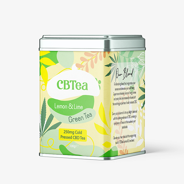 JWNZ3233.png CBTea 250mg Cold Pressed Full Spectrum CBD Lemon & Lime Green Tea - 100g - Image 1