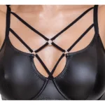 Cottelli Matte Black Bra Set Size: 80b-m - Image 4