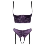 Cottelli Satin Quarter Cup Bra Set Size: 80b-m - Image 2