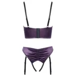 Cottelli Satin Quarter Cup Bra Set Size: 80b-m - Image 3