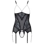 Cupless Lace Basque Black Size: Small - Image 4