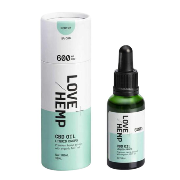 lovehemp cbd liquid oral oil drops 600mg natural 30ml