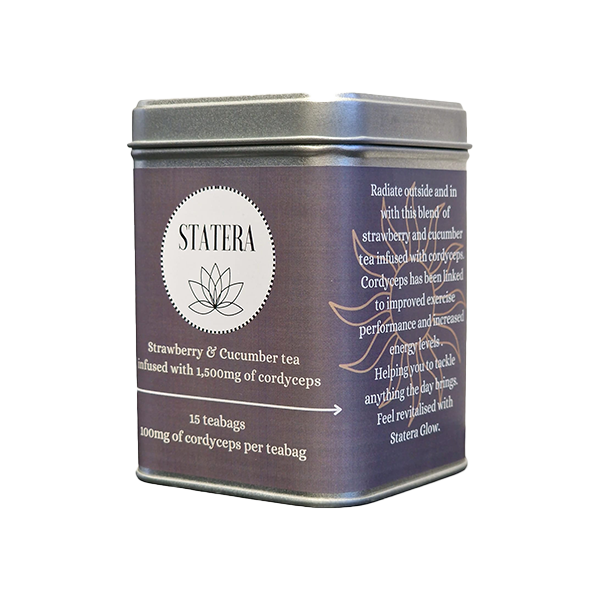 Statera CBD 1500mg Cordyceps 'Glow' Tea - 15 Biodegradable Vegan Tea Bags - Image 1