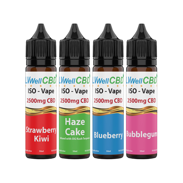 LVWell CBD Iso-Vape 2500mg CBD E-liquid 50ml (50VG/50PG) - Image 4