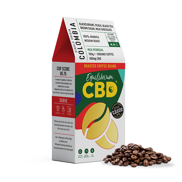 Equilibrium CBD 100mg Full Spectrum Whole Coffee Beans - 100g (BUY 2 GET 1 FREE) - Image 1