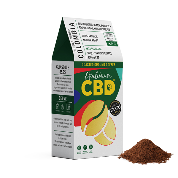 Equilibrium CBD 100mg Full Spectrum Ground Coffee Beans - 100g (BUY 2 GET 1 FREE) - Image 1