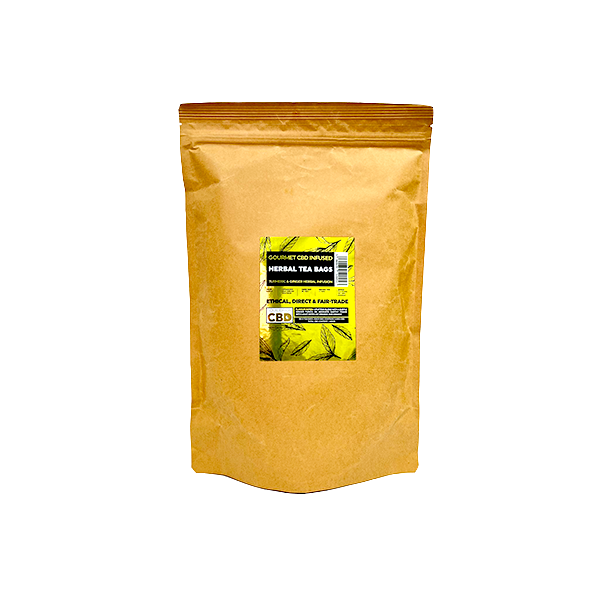 Equilibrium CBD 340mg Tea Turmeric & Ginger Catering Pack - 100 Biodegradable Pyramid Tea Bags - Image 1