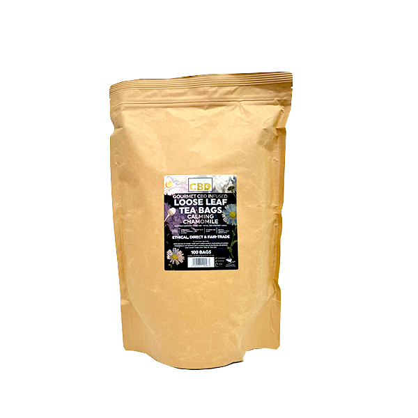 Equilibrium CBD 340mg Tea Chamomile Catering Pack - 100 Biodegradable Pyramid Tea Bags - Image 1