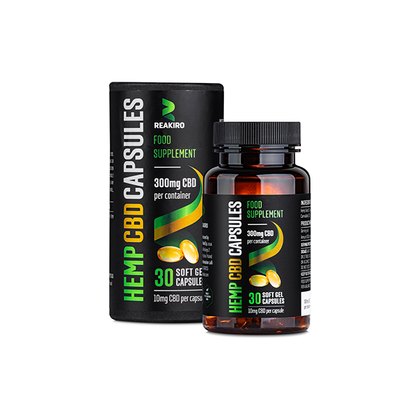 Reakiro 300mg Full Spectrum CBD Soft Gel Capsules - 30 Caps (BUY 1 GET 1 FREE) - Image 1