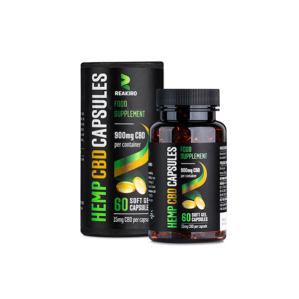 Reakiro 900mg Full Spectrum CBD Soft Gel Capsules - 60 Caps (BUY 1 GET 1 FREE) - Image 1