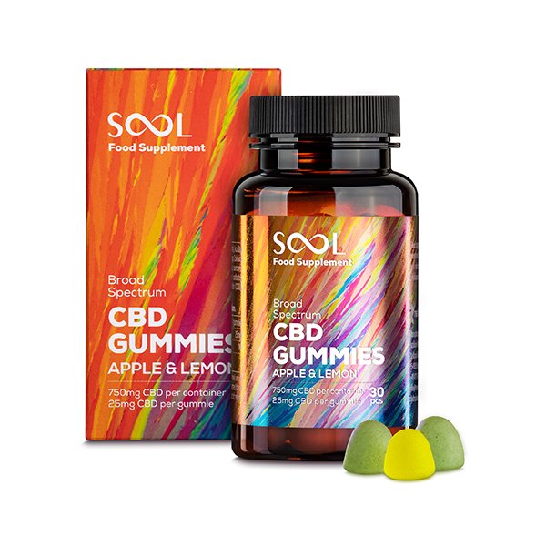 SOOL 750mg Broad Spectrum CBD Apple & Lemon Gummies - 30 pieces (BUY 1 GET 1 FREE) - Image 1