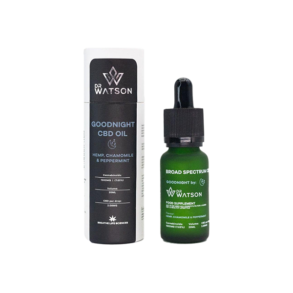 Dr Watson 1500mg Broad-Spectrum Goodnight CBD Oil 20ml - Image 1