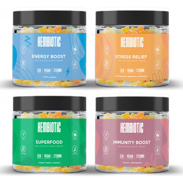 Hembiotic 2750mg Bulk CBD Gummy Bears - 550g - Image 4