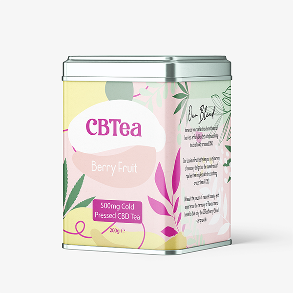 CBTea 500mg Cold Pressed Full Spectrum CBD Berry Fruit Tea - 200g - Image 1