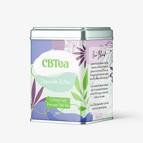 JWNZ3235.png CBTea 125mg Cold Pressed Full Spectrum CBD Chamomile & Mint Tea - 50g - Image 1
