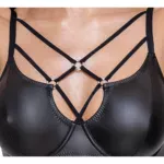 Cottelli Matte Black Bra Set Size: 80b-m - Image 4