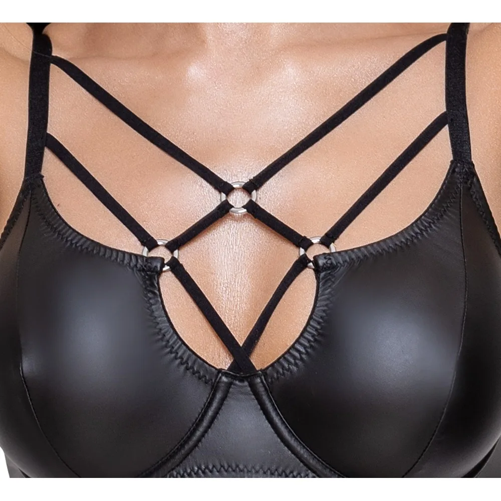 Cottelli Matte Black Bra Set Size: 80b-m - Image 4