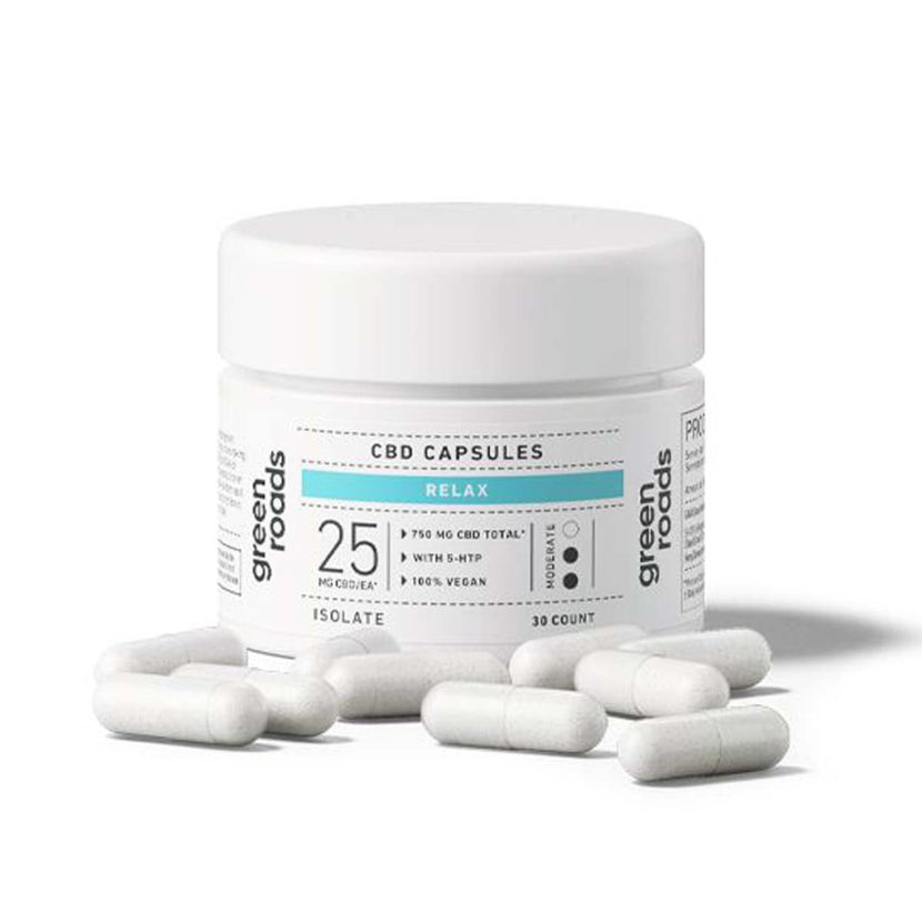 green roads isolate cbd capsules relax 30 750 mg