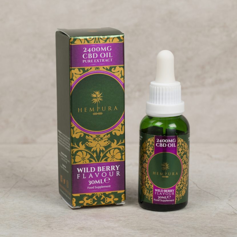 hempura cbd 2400 wild berry terpenes 30ml box and bottle scaled