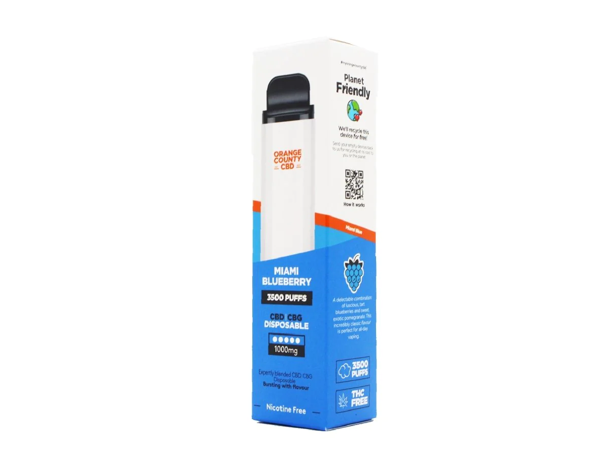 Orange County CBD 1000mg CBD & CBG Disposable Vape Device 3500 Puffs